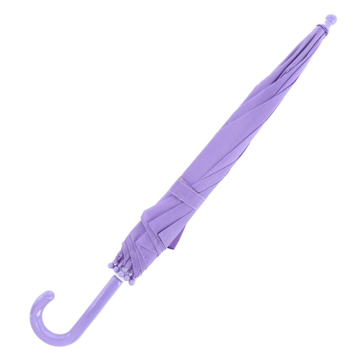 iRain Kid's Solid Color Stick Umbrella with Hook Handle - Lavender