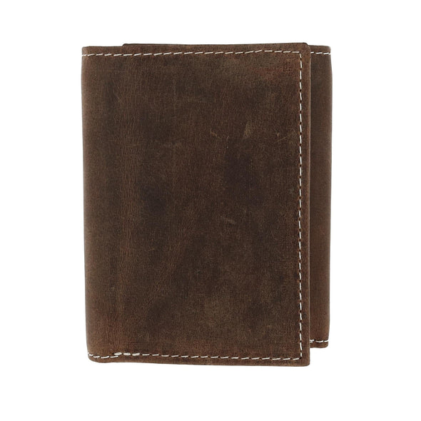 Men's Crazy Horse Leather RFID Trifold Wallet