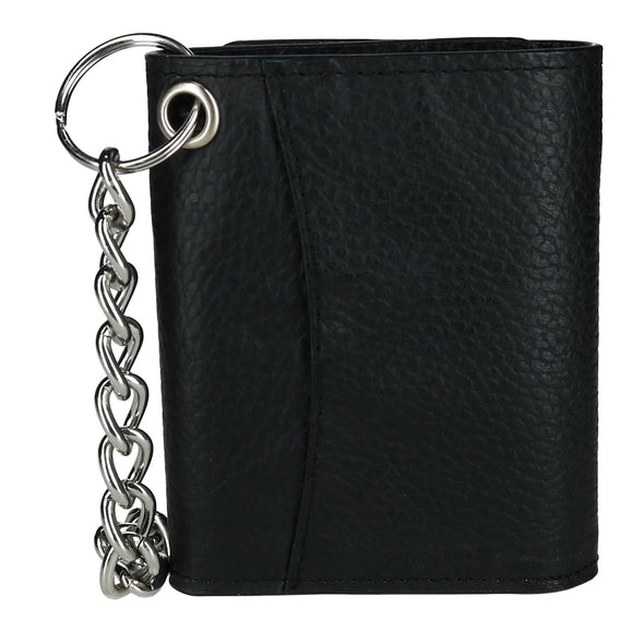 Men's Pebble Grain Leather RFID Trifold Chain Wallet by CTM | Chain ...