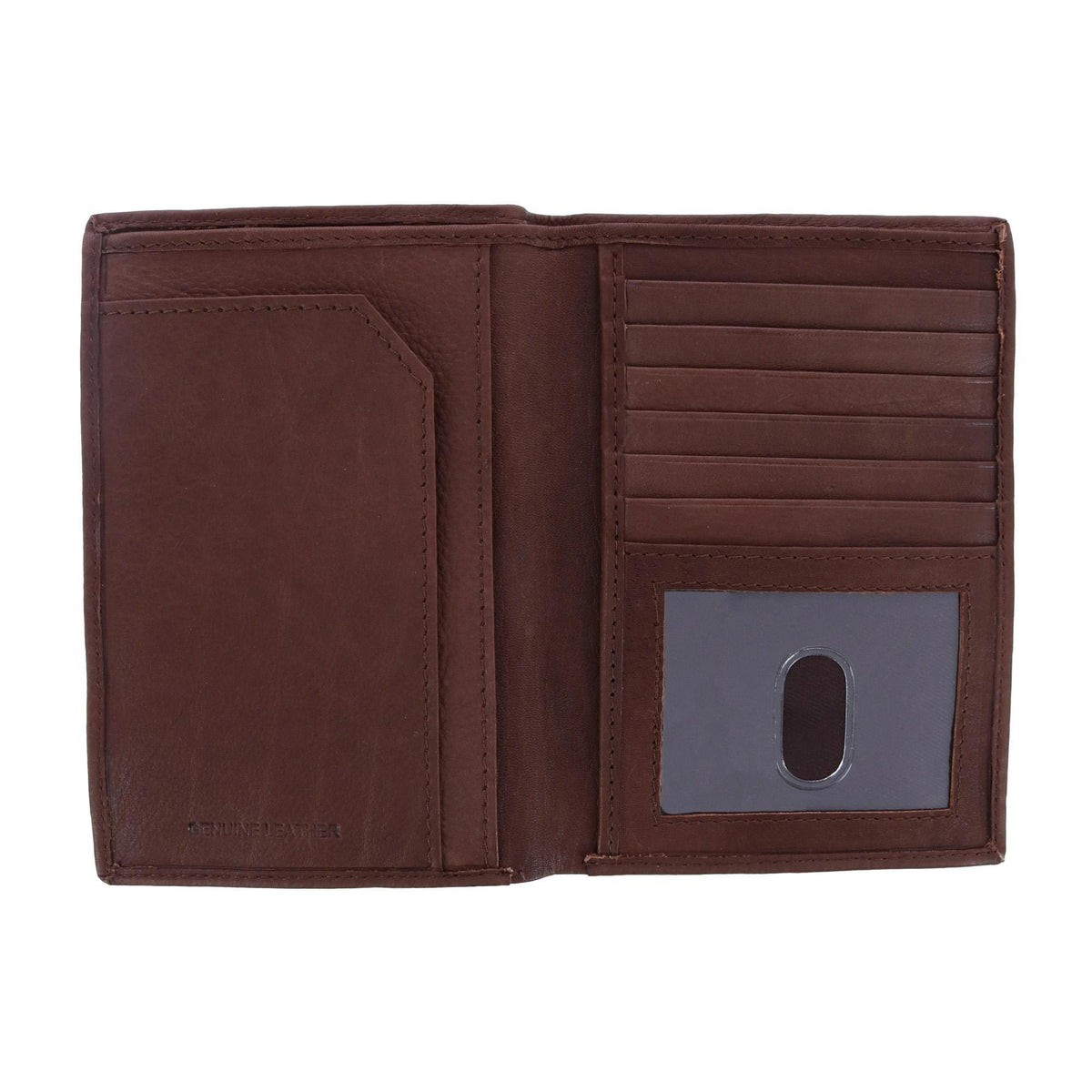 CTM® Men's Leather Hipster Wallet - Brown