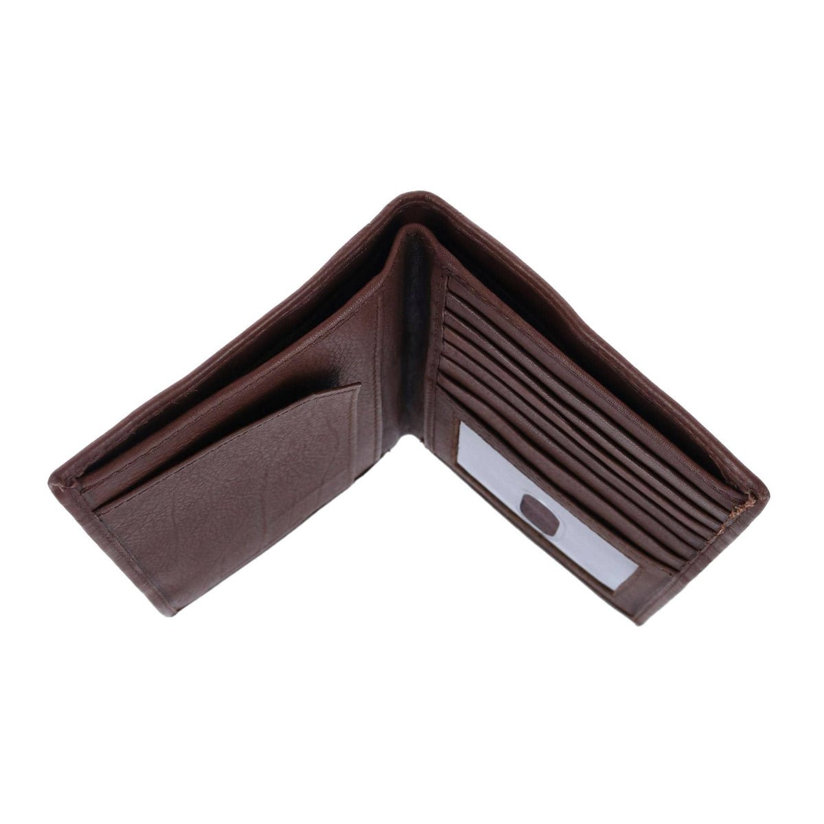 CTM® Men's Leather Hipster Wallet - Brown
