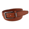 Men's Stretch Leather Dress Belt with Brushed Gunmetal Buckle