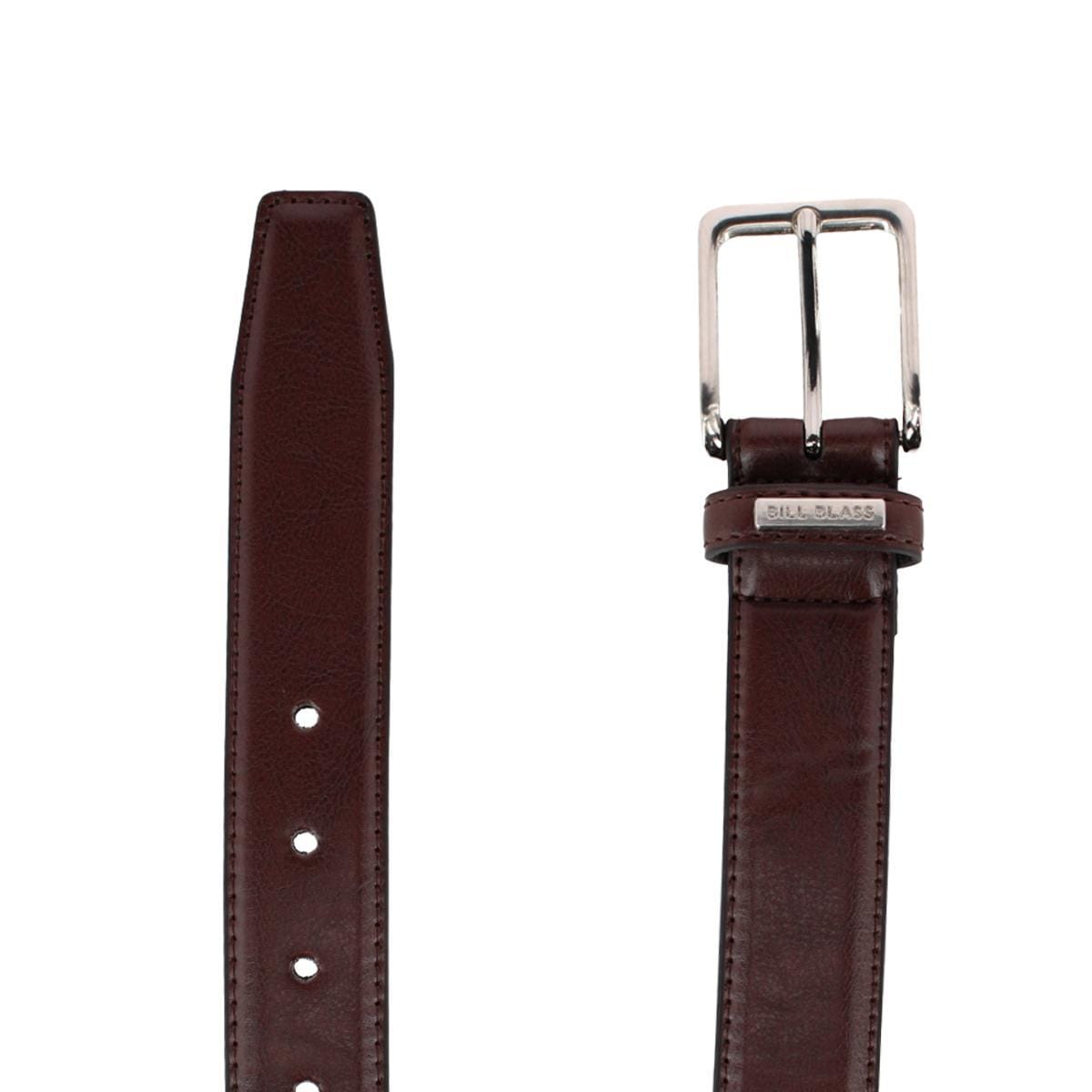 Bill Blass Men's 35mm Stretch Leather Dress Belt - Brown