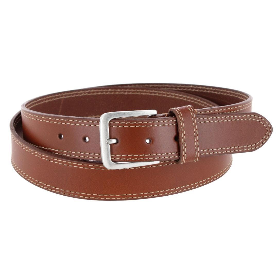 Bill Blass Men's Big & Tall 35mm Leather Profile Belt - Tan