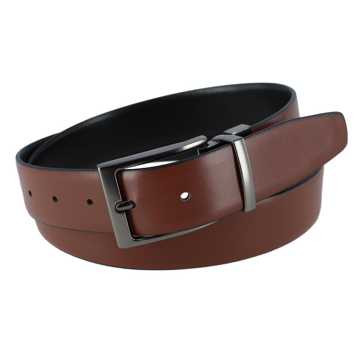 Chaps Men's 35mm Reversible Napa Leather Dress Belt - Black/Brown