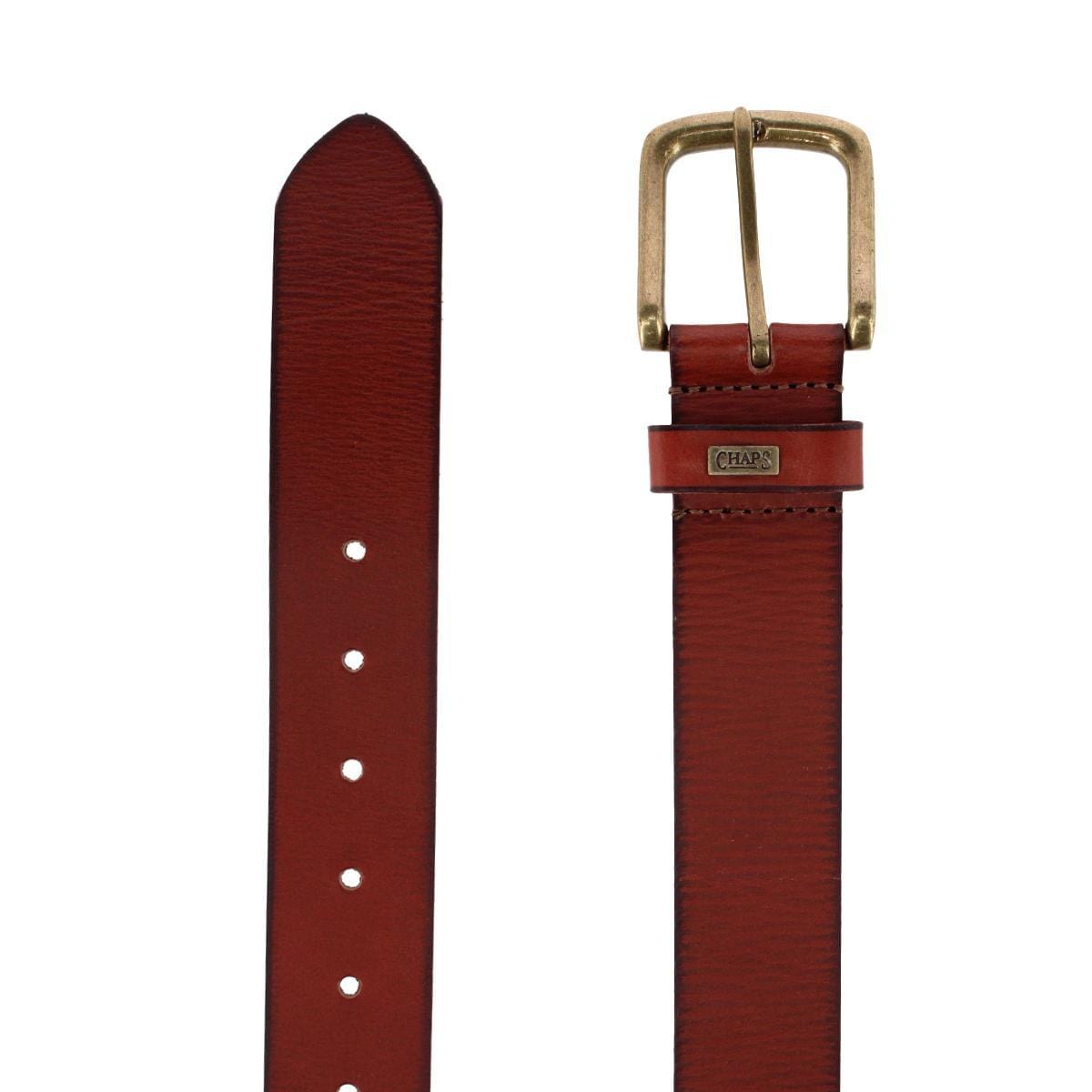 Chaps Men's 38mm Burnished Edge Leather Casual Belt - Tan