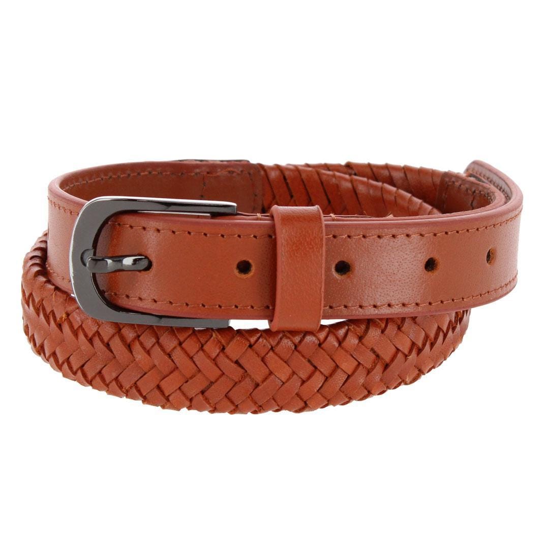 Gloria Vanderbilt Women's 25mm Leather Braided Casual Belt