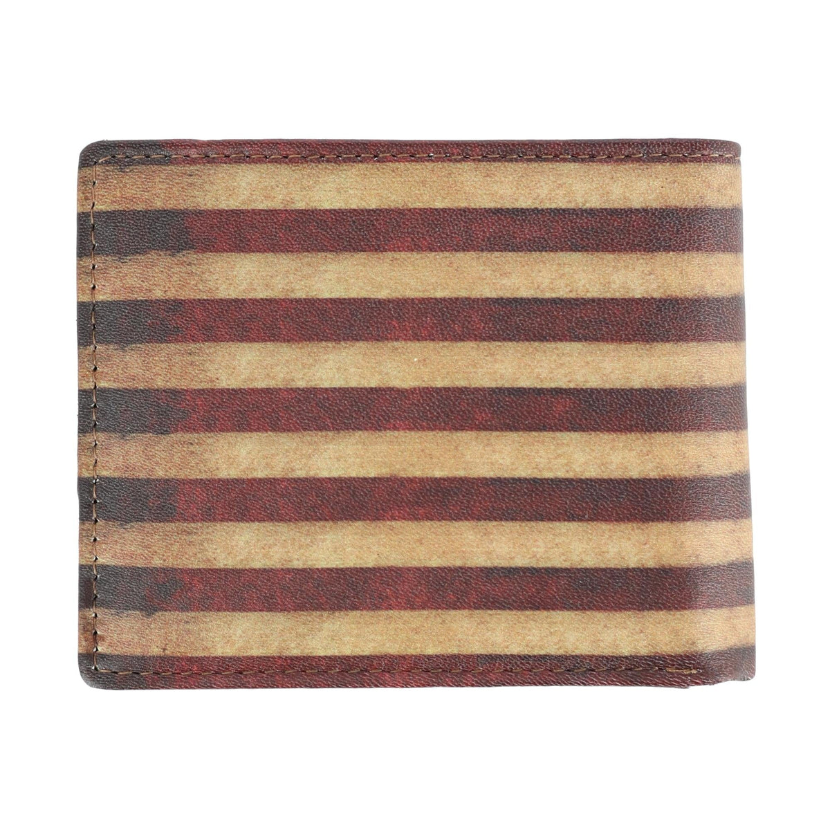 CTM® Men's Leather RFID Vintage American Flag Bifold Passcase Wallet - Multi-Color