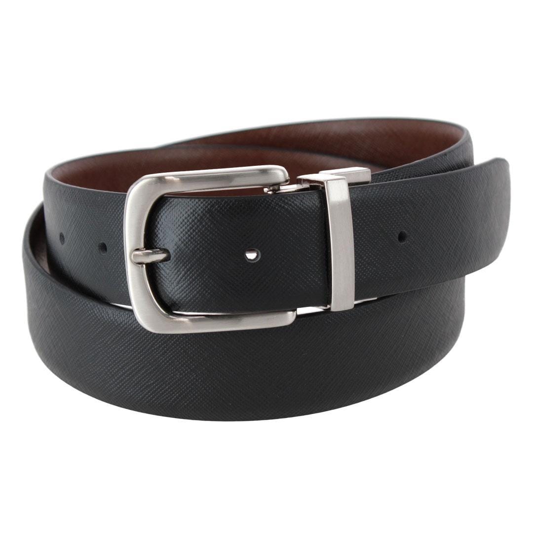 Stone Mountain Men's 35mm Reversible Smooth Bonded Leather Dress Belt - Men's 35mm Reversible Smooth Bonded Leather Dress Belt