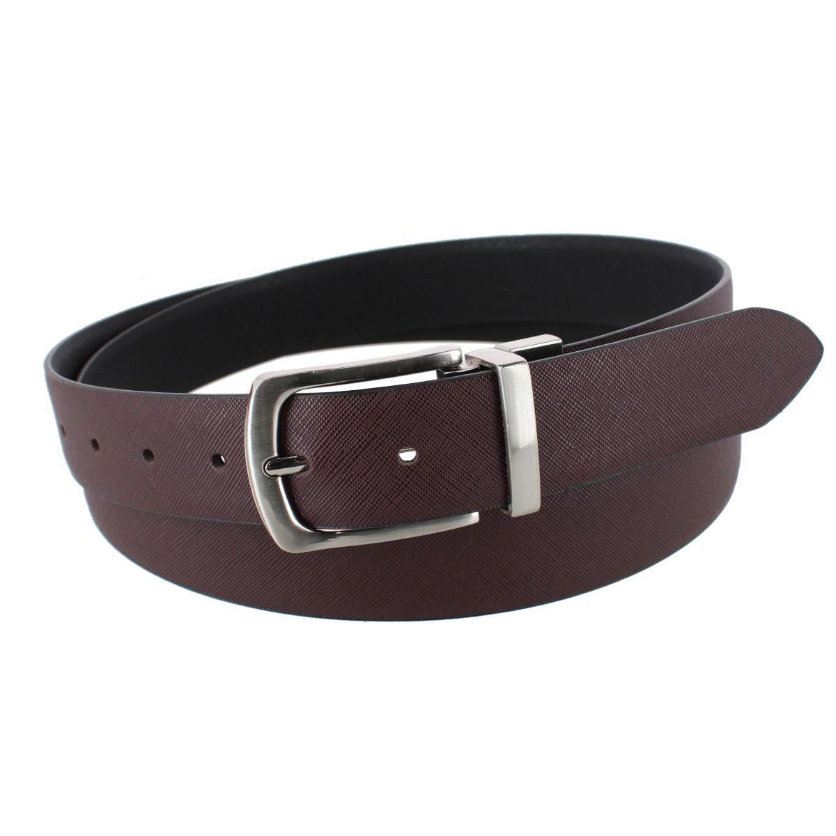 Stone Mountain Men's Big & Tall Reversible Saffiano Leather Belt - Black/Brown