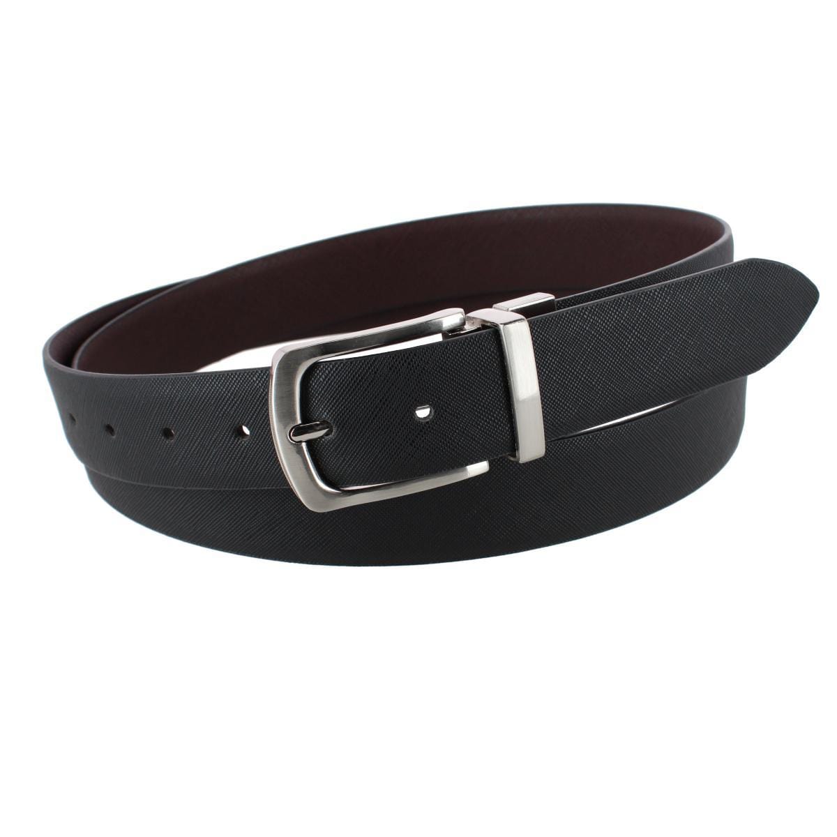 Stone Mountain Men's Big & Tall Reversible Saffiano Leather Belt - Black/Brown