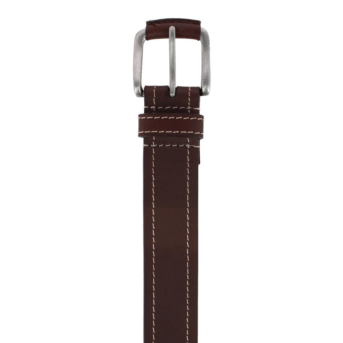 Stone Mountain Men's Big & Tall Contrast Stitch Leather Belt - Brown