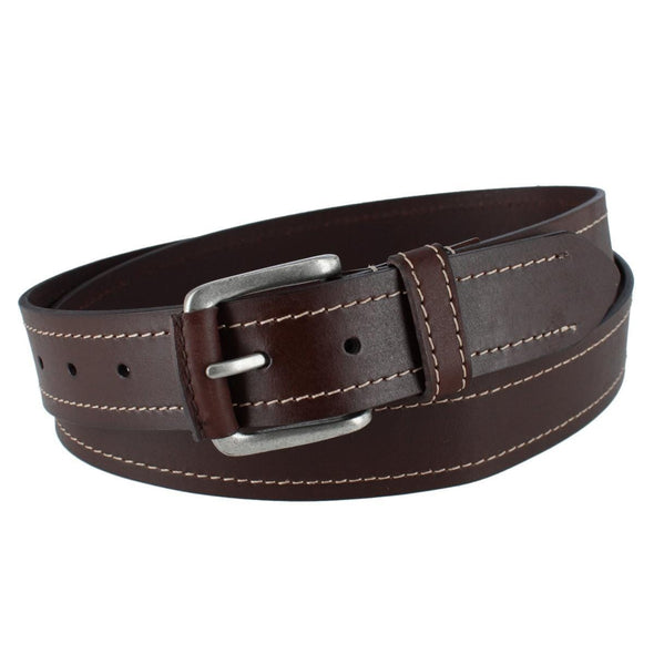 Men's Big & Tall Contrast Stitch Leather Belt