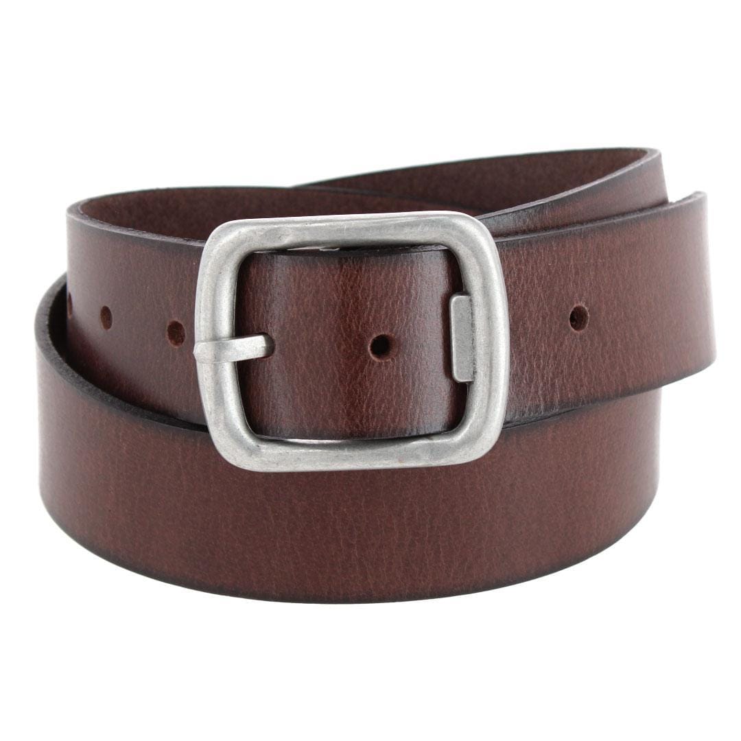 Stone Mountain Men's Leather Belt with Bottle Opener Buckle - Brown