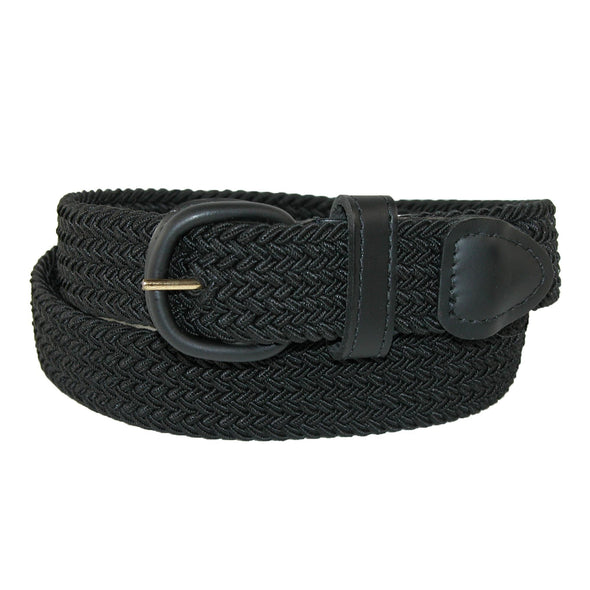 Men's Elastic Braided Belt with Covered Buckle