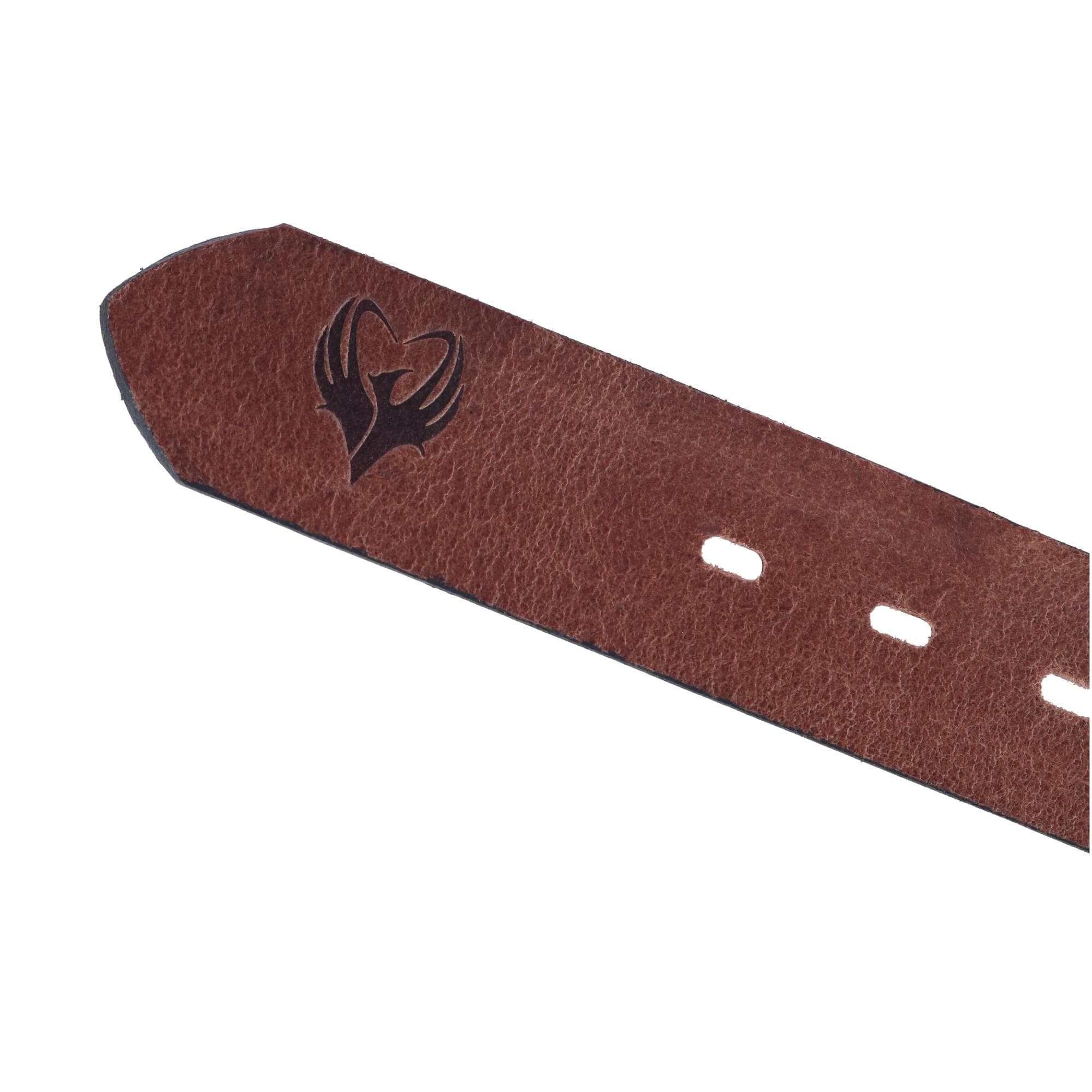 CTM® Men's Leather Fish Embossed Bridle Belt - Brown