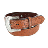 Men's Western Ostrich Embossed with Accents Belt