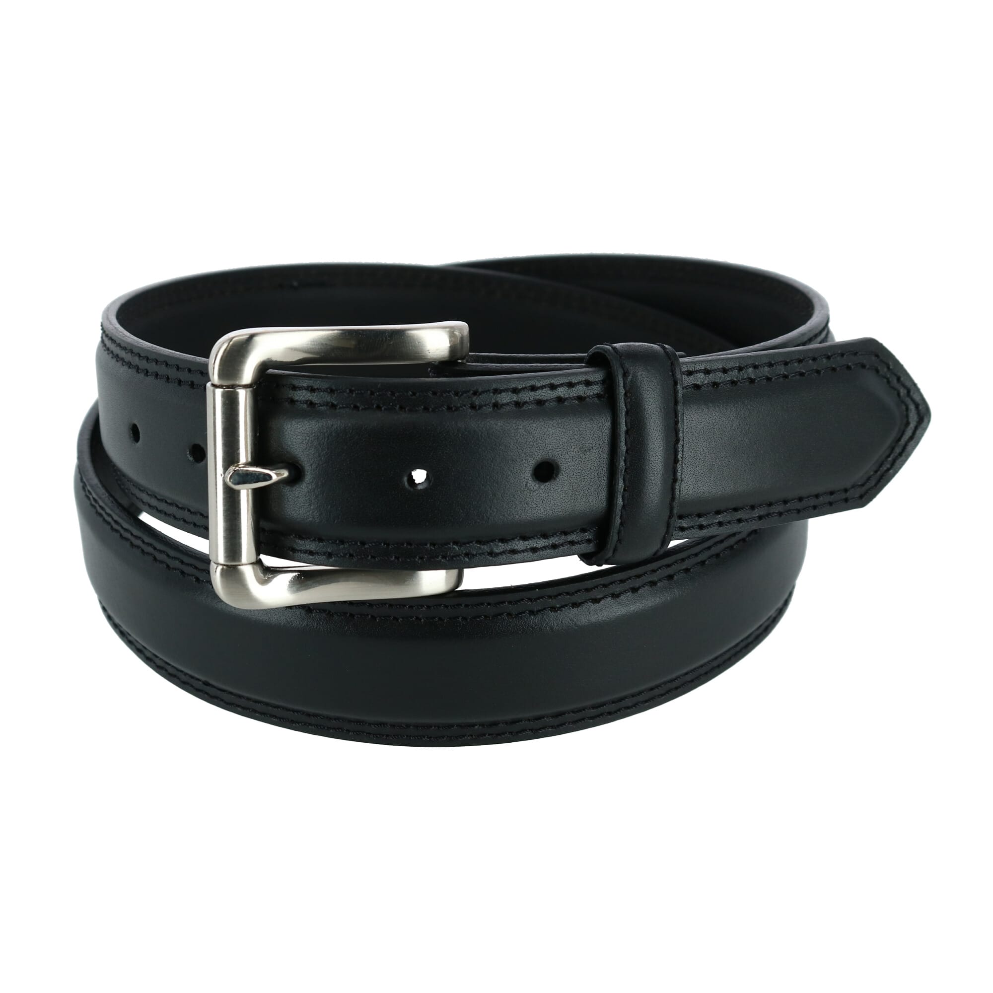 Hickory Creek Men's Oil Tanned Padded Belt with Roller Buckle - Black