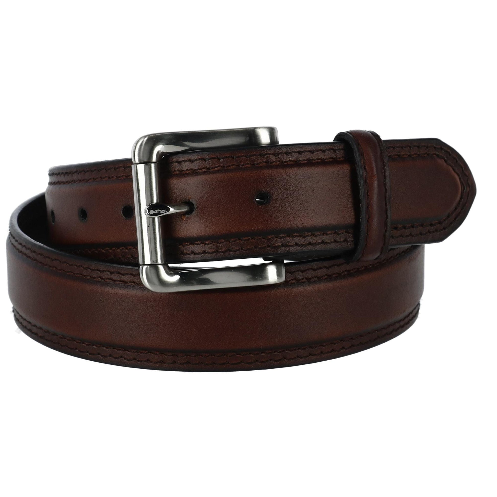 Hickory Creek Men's Oil Tanned Padded Belt with Roller Buckle - Men's Oil Tanned Padded Belt with Roller Buckle