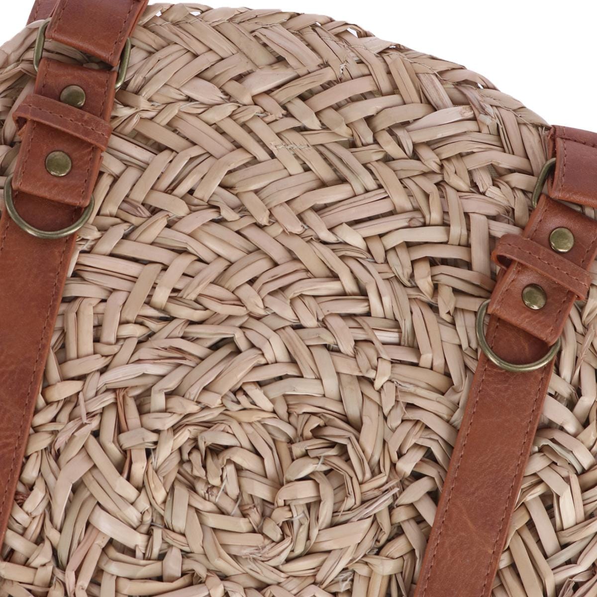 Bay Sky Women's Round Seagrass Shoulder Handbag - Natural
