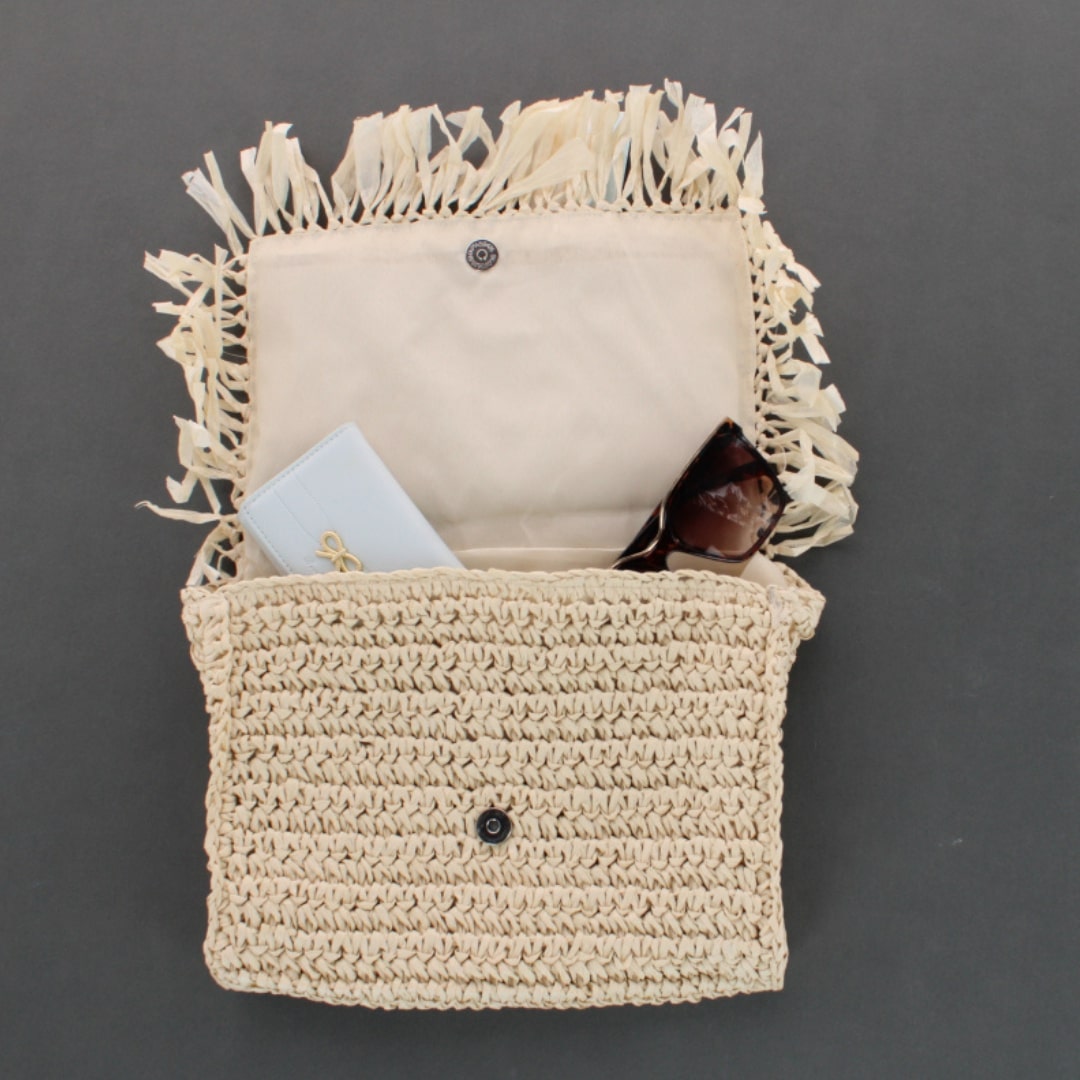 Bay Sky Women's Crochet Clutch Handbag - Ivory