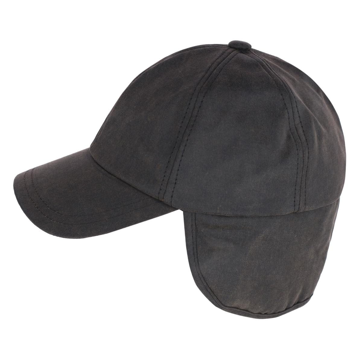 San Diego Hat Company Men's Distressed Baseball Cap with Earflap - Brown
