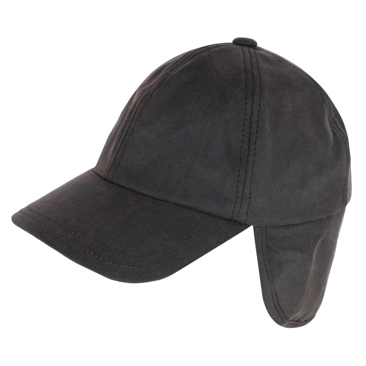 San Diego Hat Company Men's Distressed Baseball Cap with Earflap - Men's Distressed Baseball Cap with Earflap