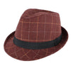 Men's Plaid Fedora for Grosgrain Hatband