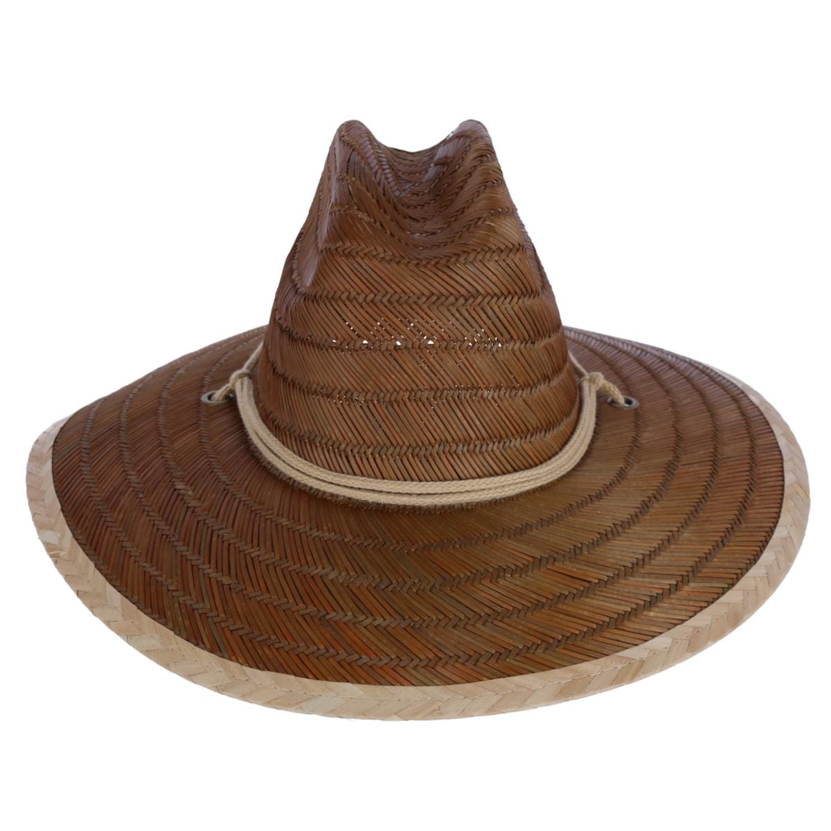 San Diego Hat Company Kids Straw Lifeguard Hat with Chin Strap Cord - Brown