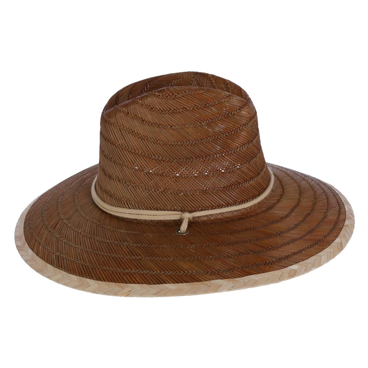 San Diego Hat Company Kids Straw Lifeguard Hat with Chin Strap Cord - Brown