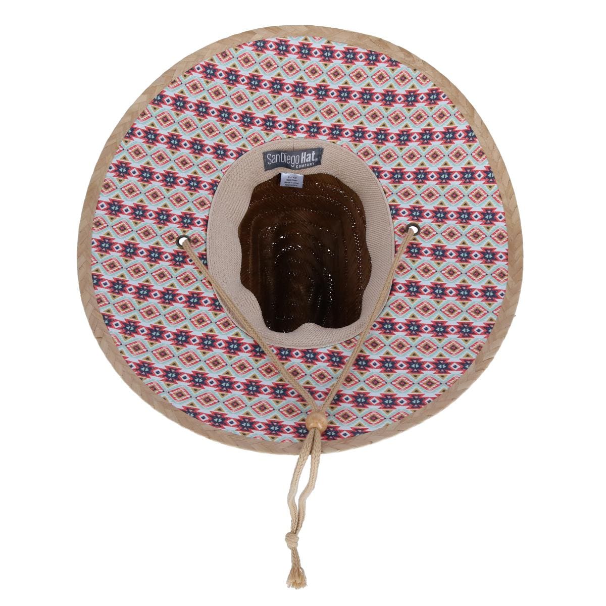 San Diego Hat Company Kids Straw Lifeguard Hat with Chin Strap Cord - Brown