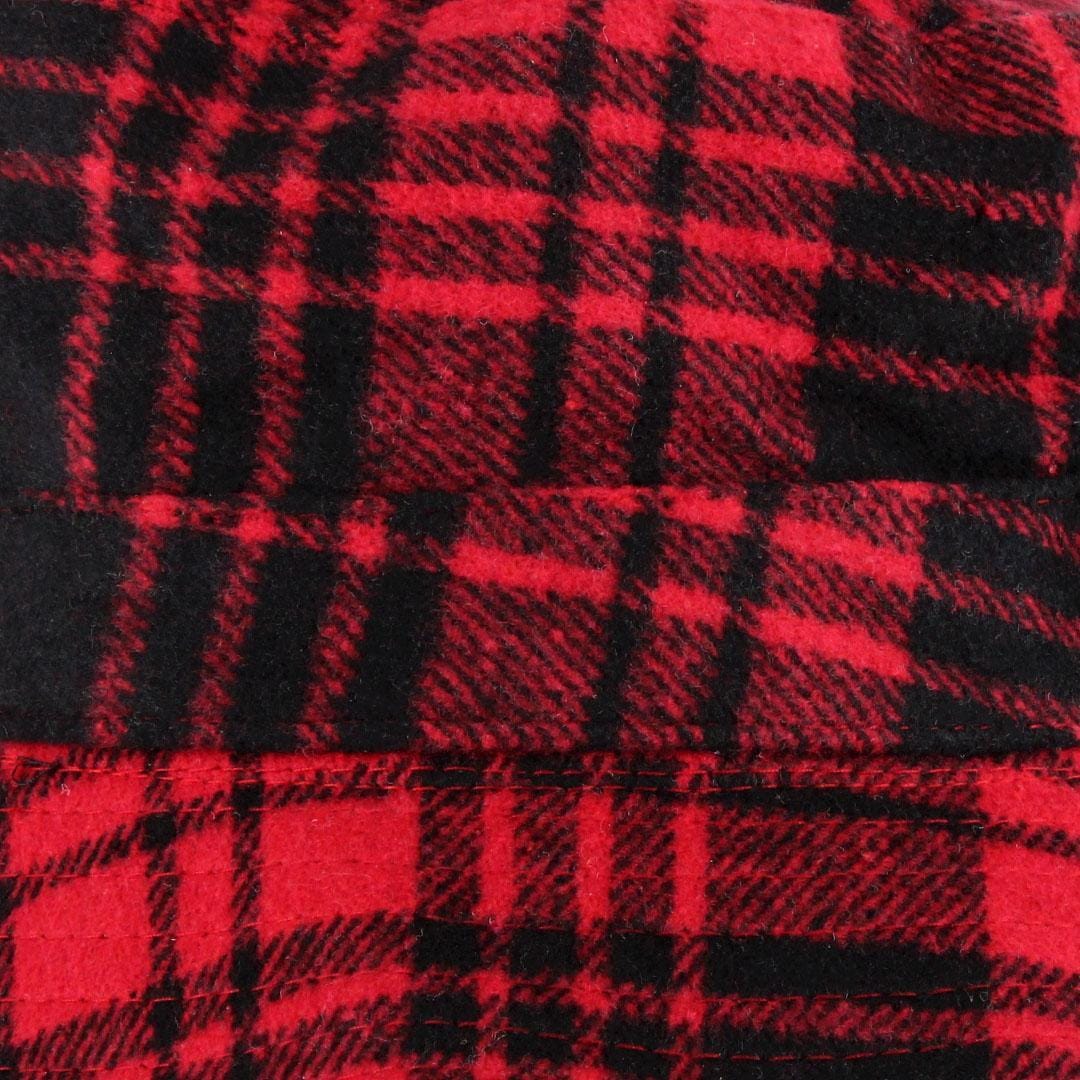 San Diego Hat Company Unisex Brushed Buffalo Plaid Bucket Hat - Red