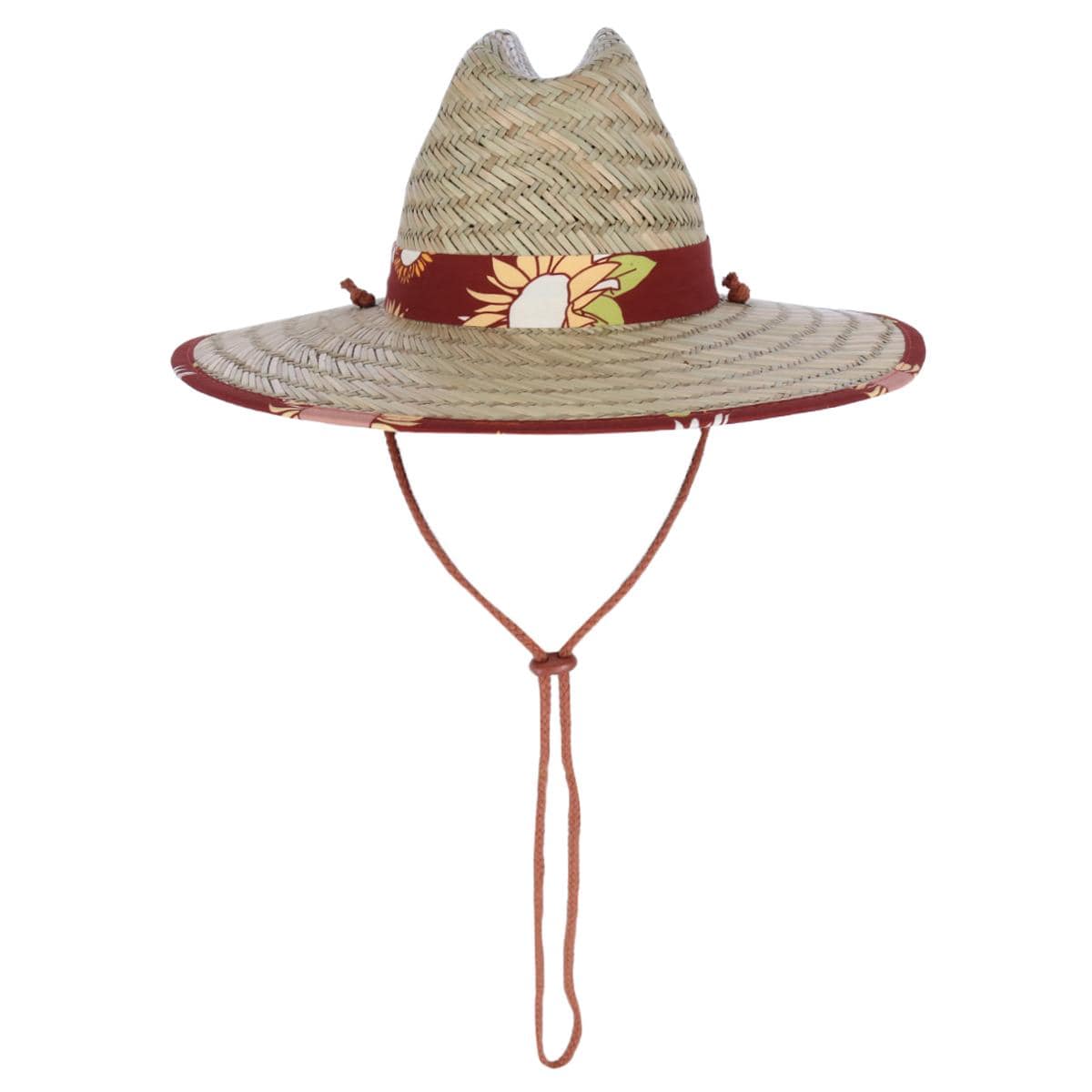San Diego Hat Company Girl's Lifeguard Straw Hat with Sunflower Brim