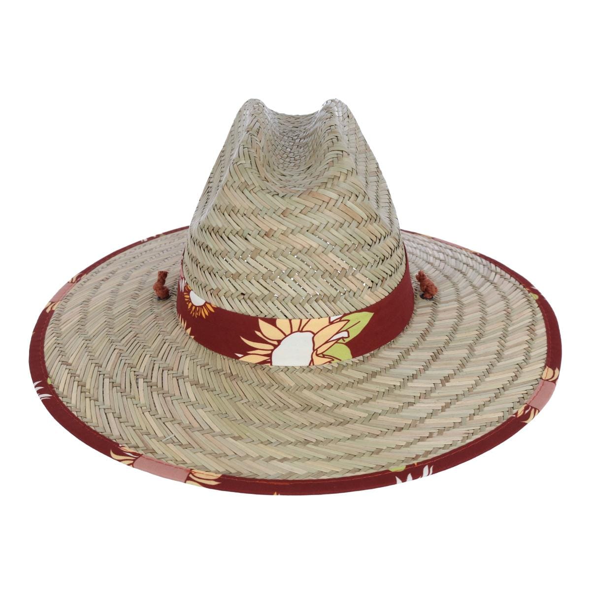 San Diego Hat Company Girl's Lifeguard Straw Hat with Sunflower Brim - Natural