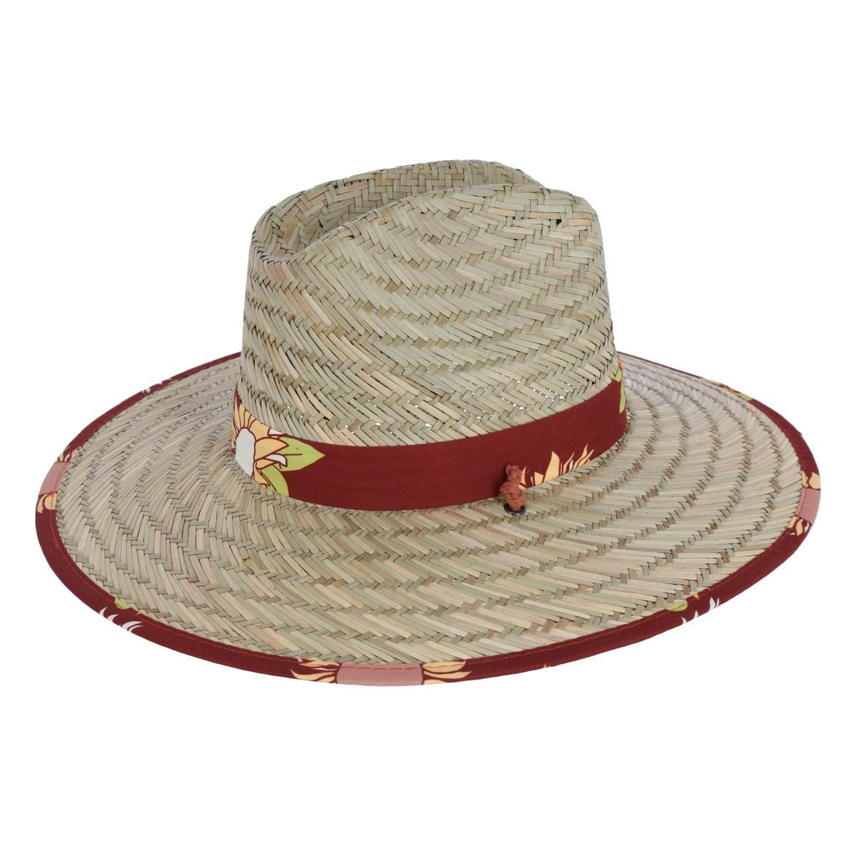 San Diego Hat Company Girl's Lifeguard Straw Hat with Sunflower Brim - Natural