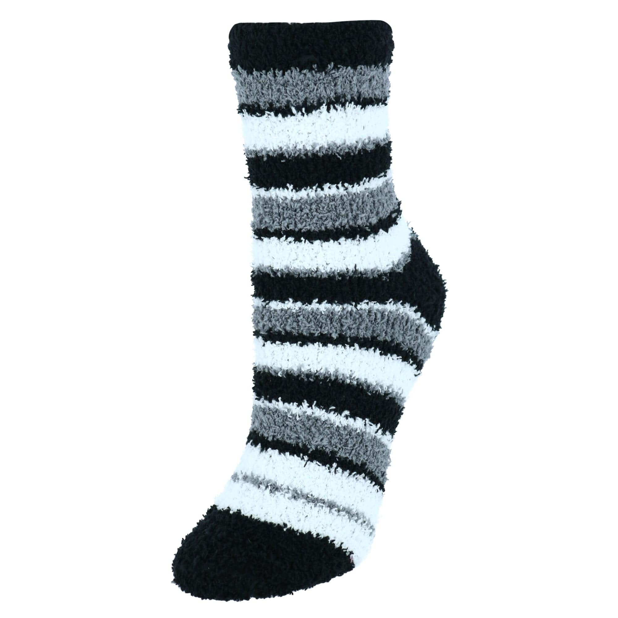 CTM® Women's Striped Warm Fuzzy Socks (3 Pair Pack) - Stripes