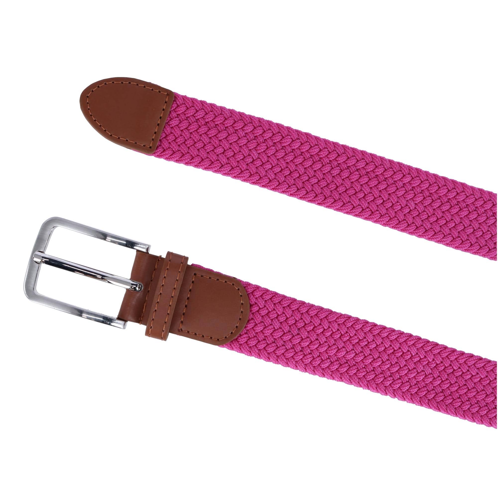 CTM® Men's Stretch Braided Woven Belt - Hot Pink