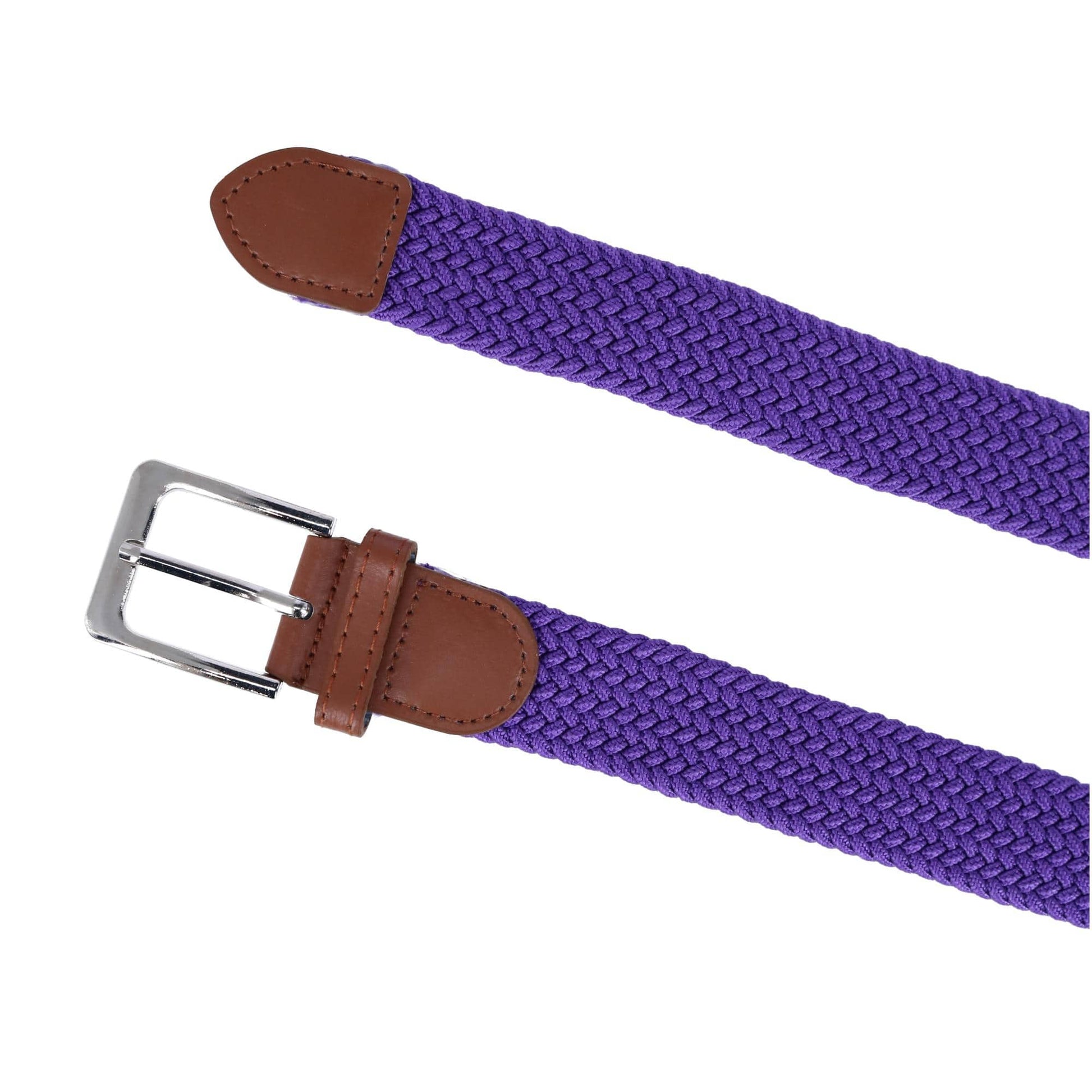 CTM® Men's Stretch Braided Woven Belt - Purple