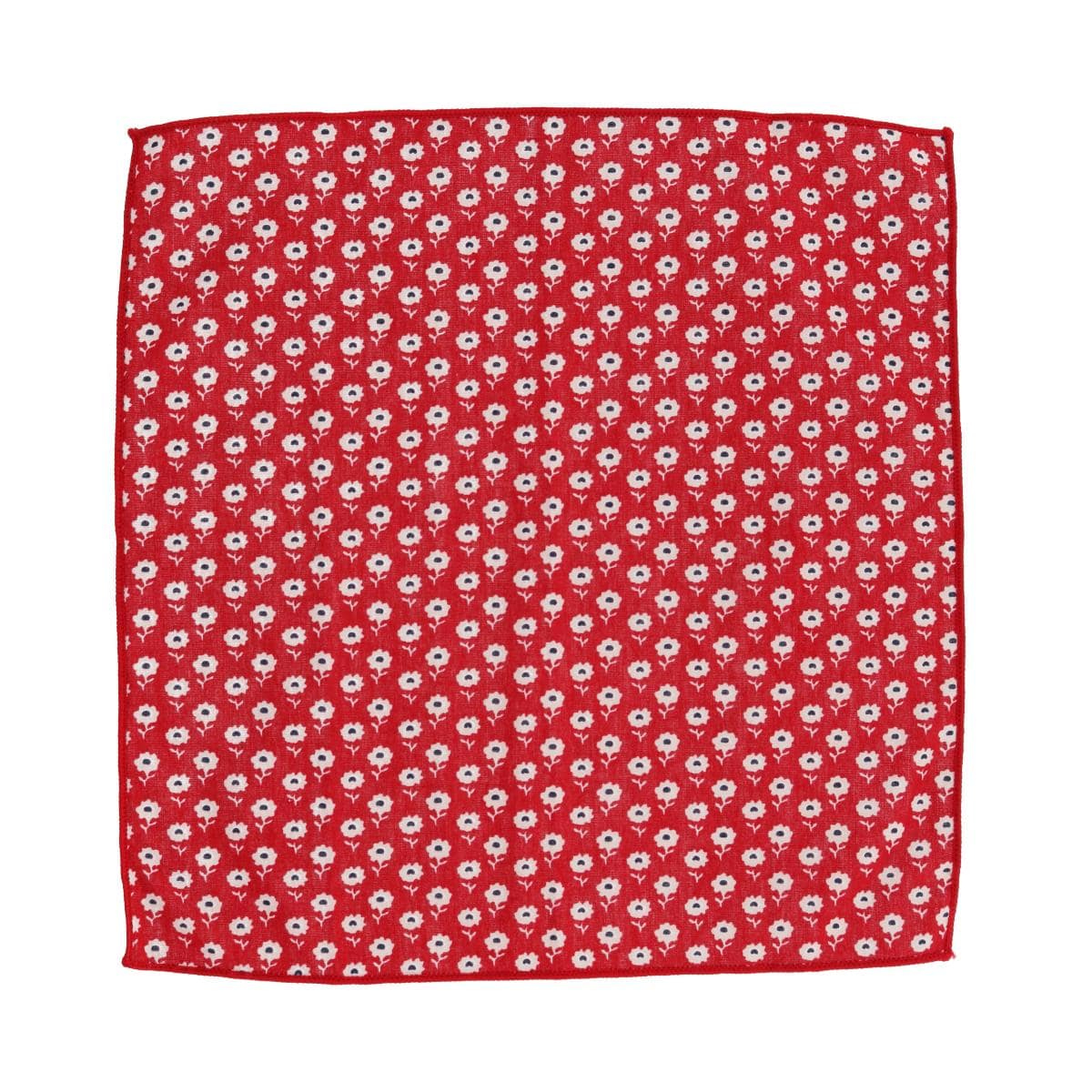 CTM® Men's Cotton Petite Flowers Bow Tie and Hanky Set - Red