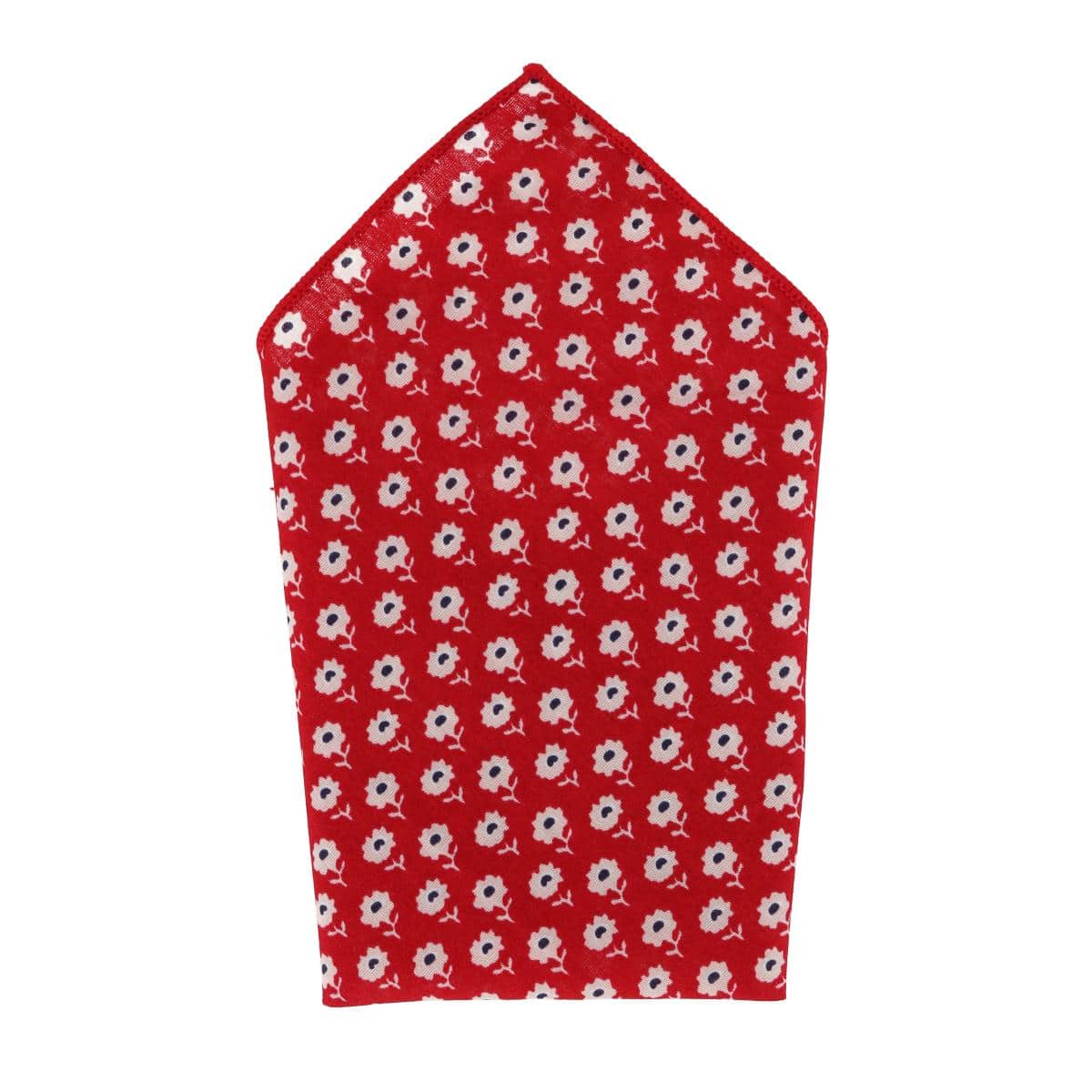 CTM® Men's Cotton Petite Flowers Bow Tie and Hanky Set - Red