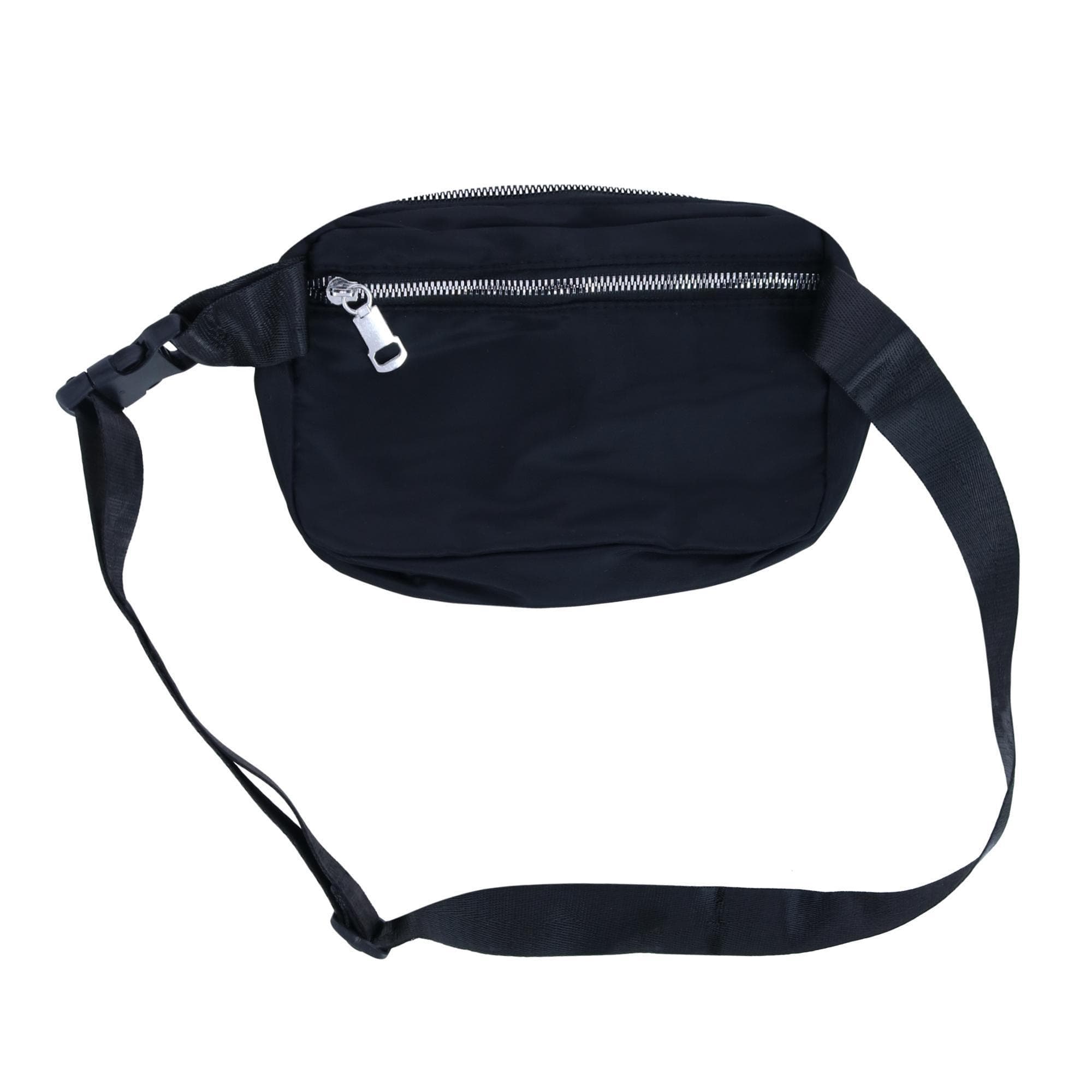CTM® Nylon Rectangle Belt Bag - Black