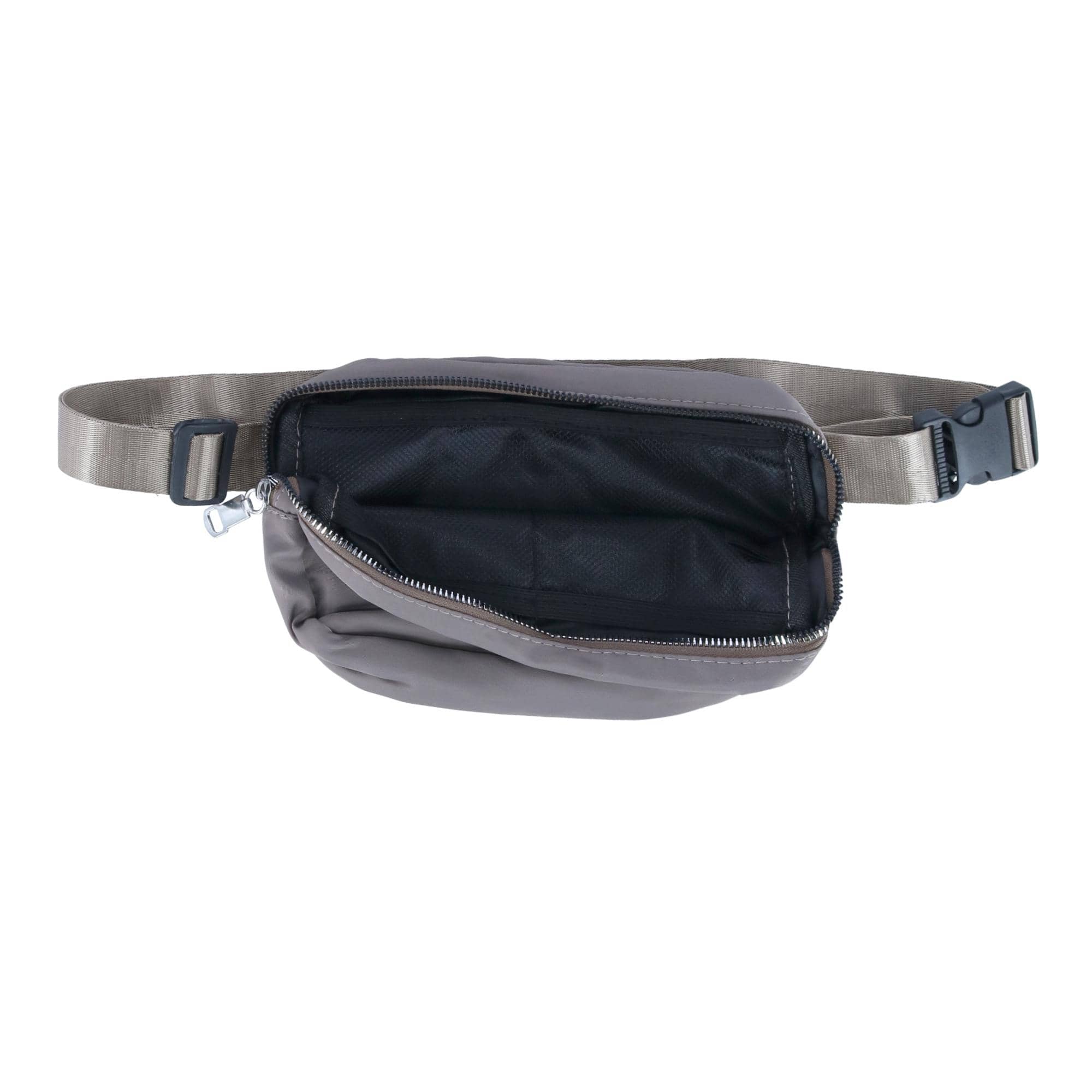 CTM® Nylon Rectangle Belt Bag - Taupe