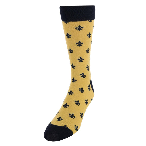 Men's Cotton Fleur-de-lis Novelty Socks (1 Pair)
