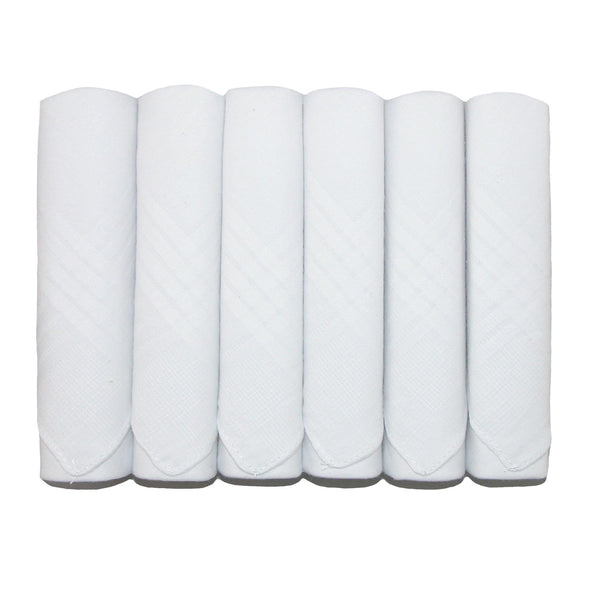 Men's Cotton Boxed Plain Handkerchiefs (Pack of 6)
