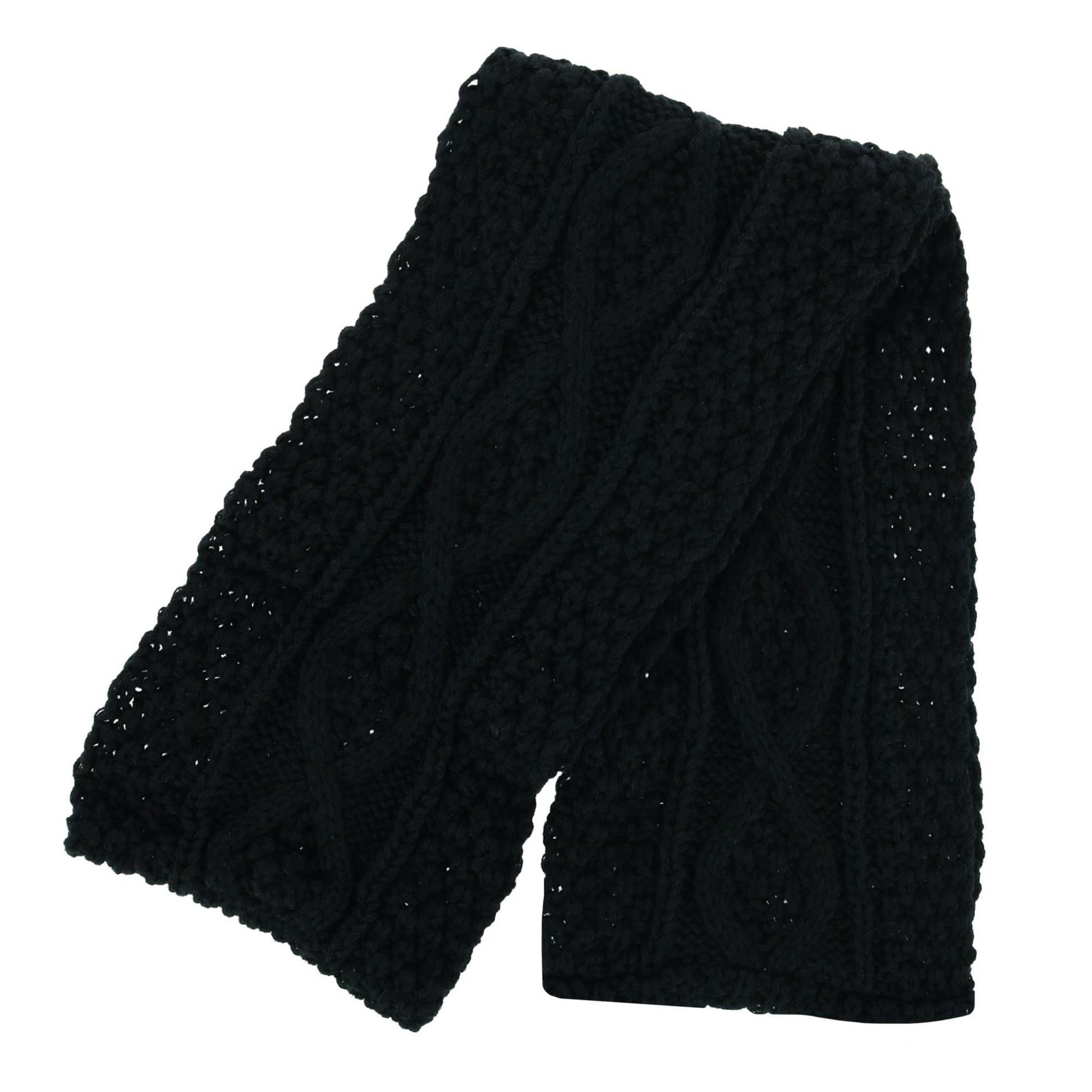 CTM® Women's Winter Knit Pom Hat Gloves & Infinity Scarf Set by Noillia - Black