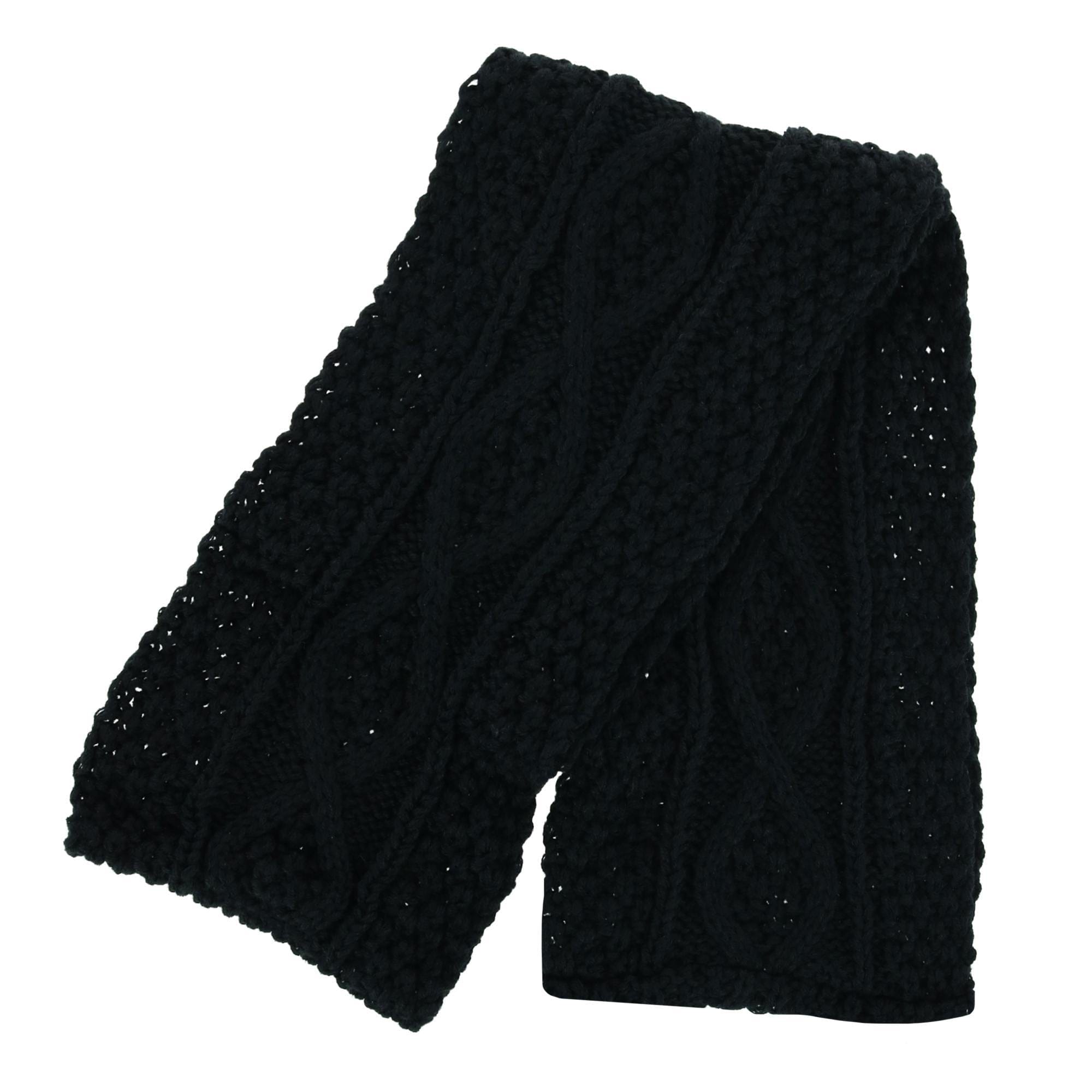 CTM® Women's Winter Knit Pom Hat Gloves & Infinity Scarf Set by Noillia - Black