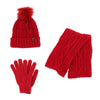 Women's Winter Knit Pom Hat Gloves & Infinity Scarf Set by Noillia