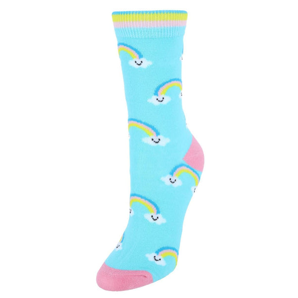Women's Soft Rainbow and Clouds Novelty Socks (1 Pair)