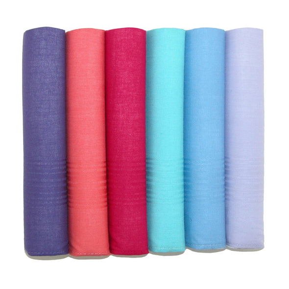 Women's Cotton Bright Multi-Color Dress Handkerchief Set (Pack of 6)