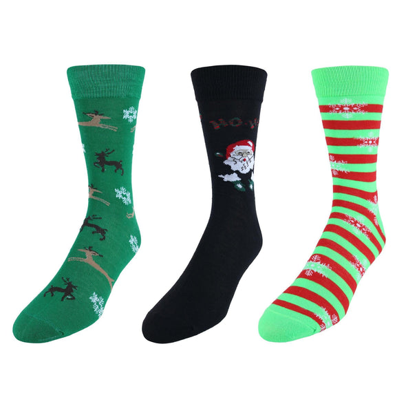 Men's Christmas Holidays Crew Socks (3 Pair Pack)